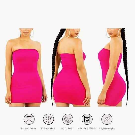 3-Pack: Women's Seamless Strapless Tube Dress