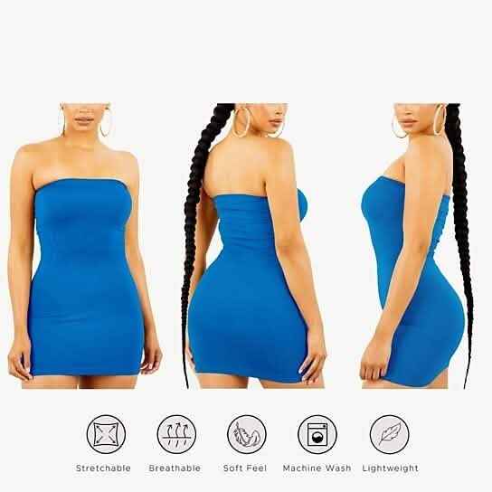 3-Pack: Women's Seamless Strapless Tube Dress