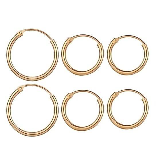 3-Pairs: Endless Hoop Earrings