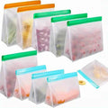 3-Piece Set: Reusable Silicone Food Storage Bag, Leak Proof And Reusable Freezer Bag - Small, Medium and Large