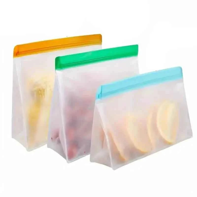 3-Piece Set: Reusable Silicone Food Storage Bag, Leak Proof And Reusable Freezer Bag - Small, Medium and Large
