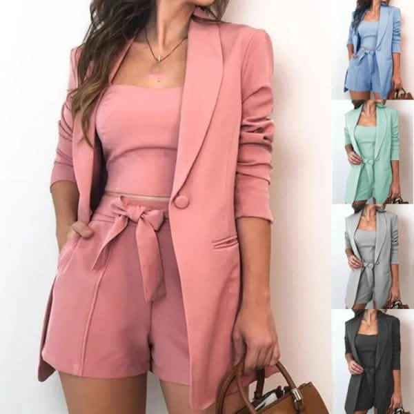 3-Piece Set: Women Fashion Blazer Set