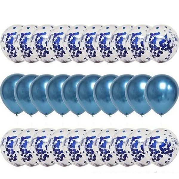 30-Pieces: Colorful Paper Latex Balloon Party Supplies