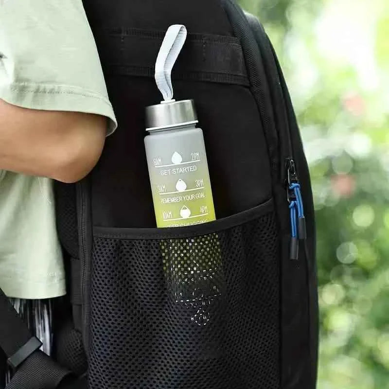 300ml Gradient Color Frosted Water Bottle With Straw