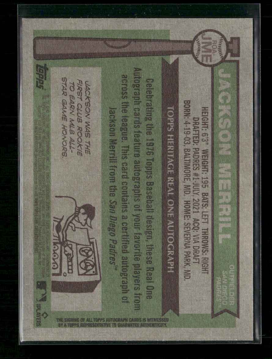 Jackson Merrill 2025 Topps Heritage #ROA-JME Real One Autographs
