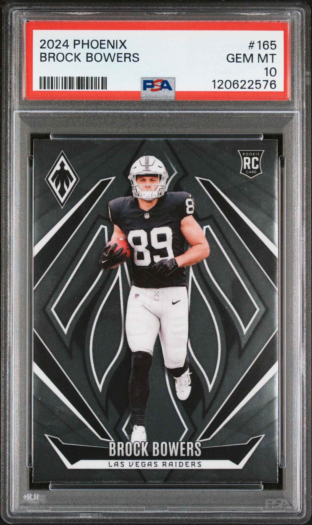 Graded 2024 Panini Phoenix Brock Bowers #165 Rookie RC Football Card PSA 10 Gem Mint