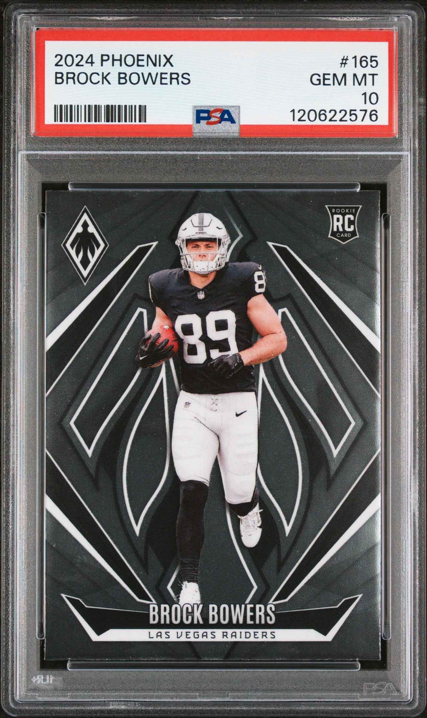 Graded 2024 Panini Phoenix Brock Bowers #165 Rookie RC Football Card PSA 10 Gem Mint
