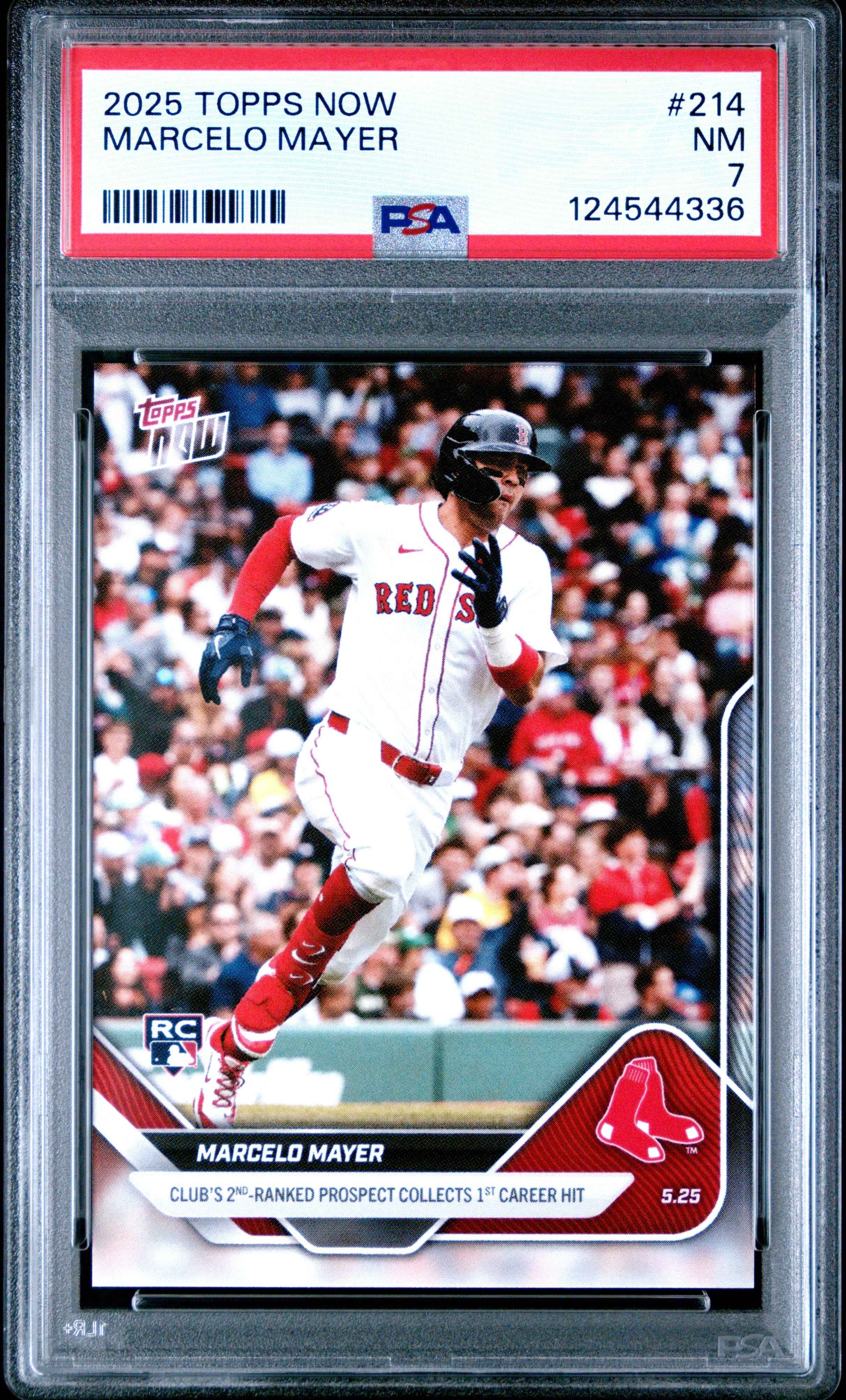 Graded 2025 Topps Now Marcelo Mayer #214 Rookie RC Baseball Card PSA 7 Near Mint