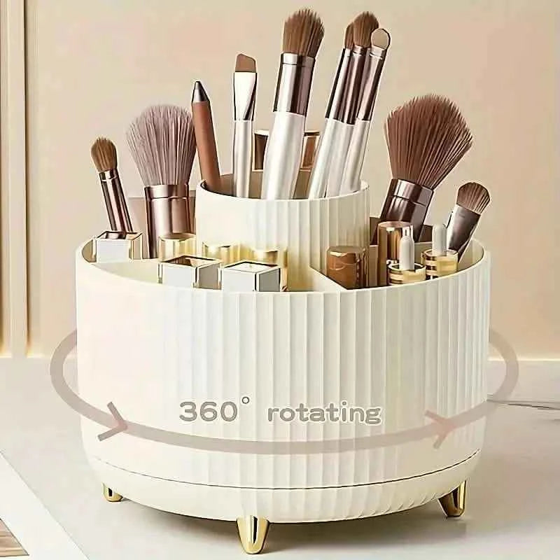 360° Rotating Makeup Organizer Holder for Brushes, Lipsticks, Skin Care & More