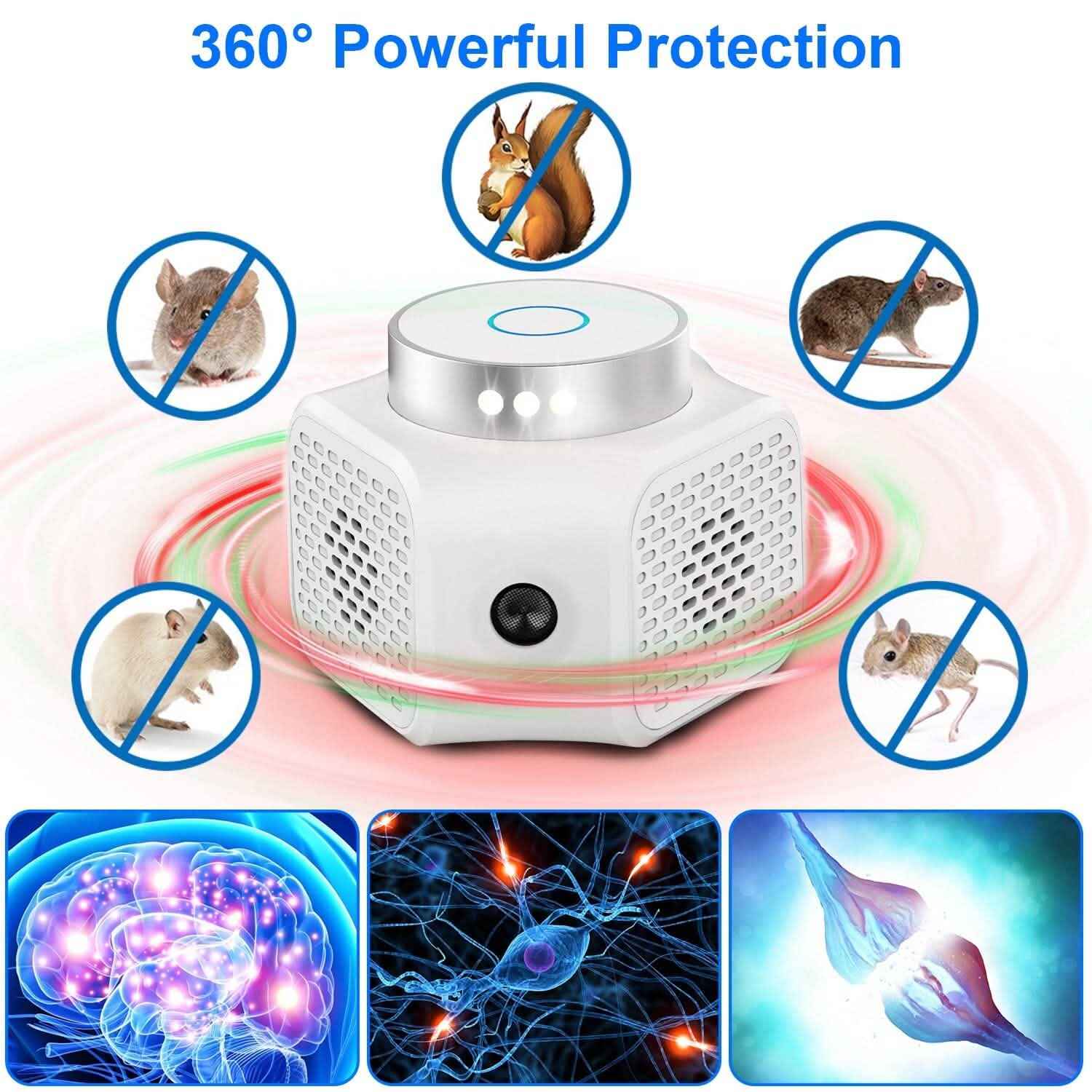 360° Ultrasonic Rodent Chaser Electronic Plug-in Mouse Control