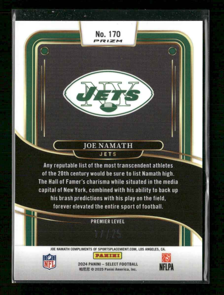 2024 Panini Select Blue Disco Prizm Joe Namath #/25 #170