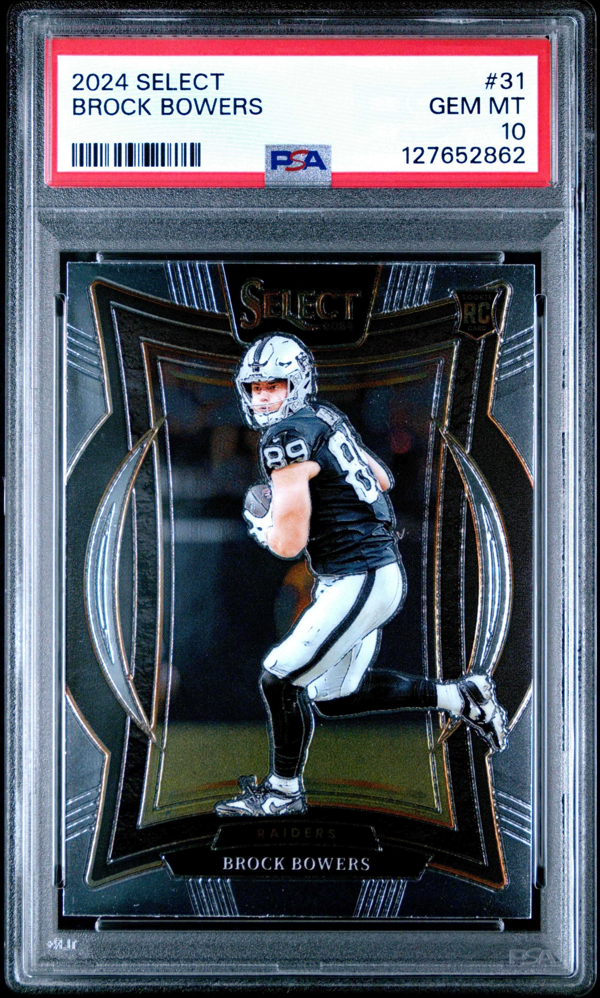 Graded 2024 Panini Select Brock Bowers #31 Rookie RC Football Card PSA 10 Gem Mint