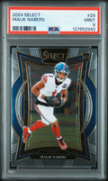Graded 2024 Panini Select Malik Nabers #29 Rookie RC Football Card PSA 9 Mint
