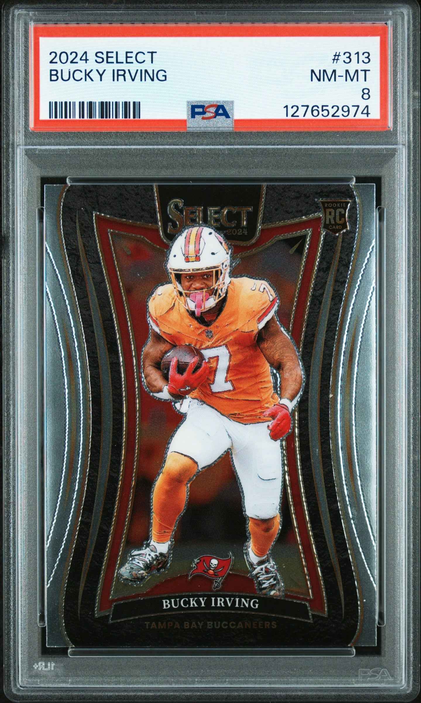 Graded 2024 Panini Select Bucky Irving #313 Rookie RC Football Card PSA 8 Near Mint