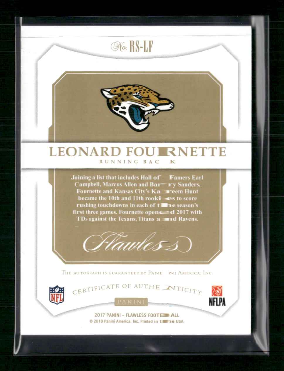 2017 Panini Flawless Rookie Signatures Ruby Leonard Fournette #/10 #RS-LF