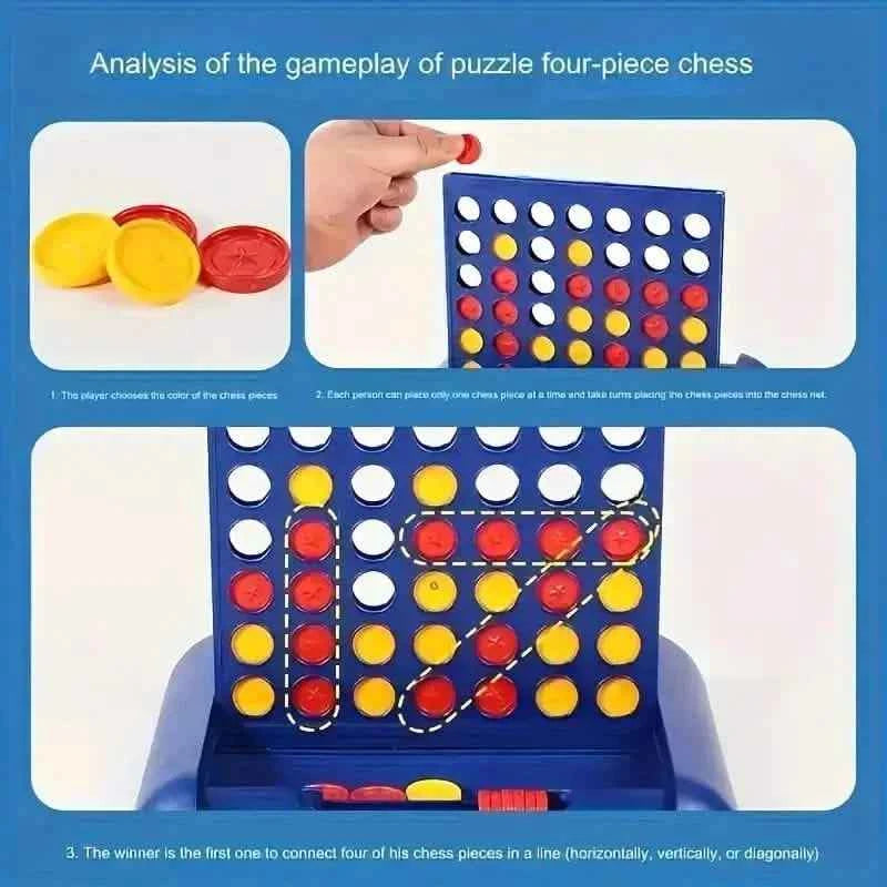 3D Classic A Row Chess, Foldable Board Line Up 4 Game