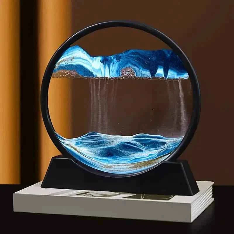 3D Deep Sea Moving Sand Art, Relaxing Kinetic Sandscape Art Table Desktop Decor