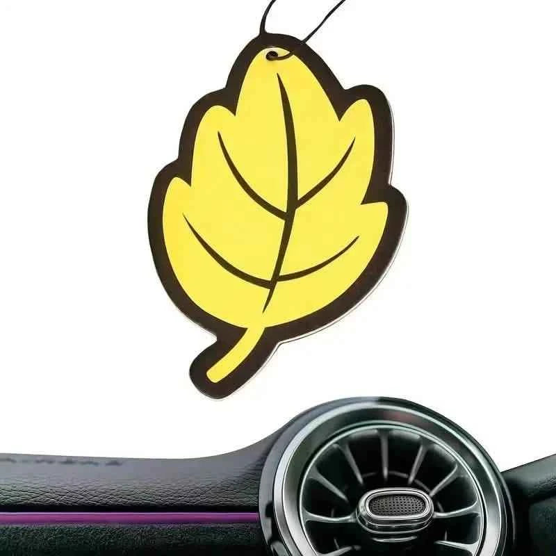 4-Pack: Car Air Freshener Natural Scented Tea Paper Auto Hanging Vanilla Perfume Fragrance Leaf Shape