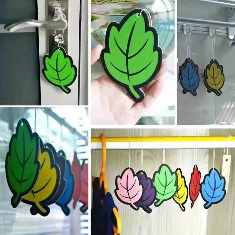 4-Pack: Car Air Freshener Natural Scented Tea Paper Auto Hanging Vanilla Perfume Fragrance Leaf Shape