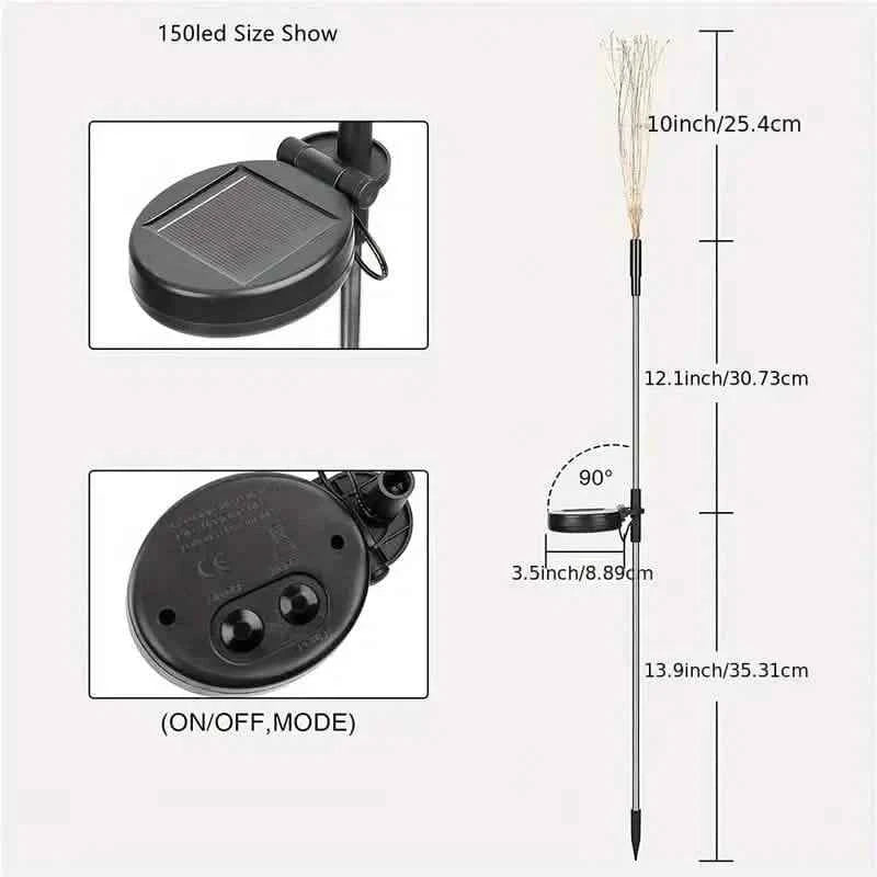 4-Pack: Solar Lights Outdoor, Warm White Garden Lights
