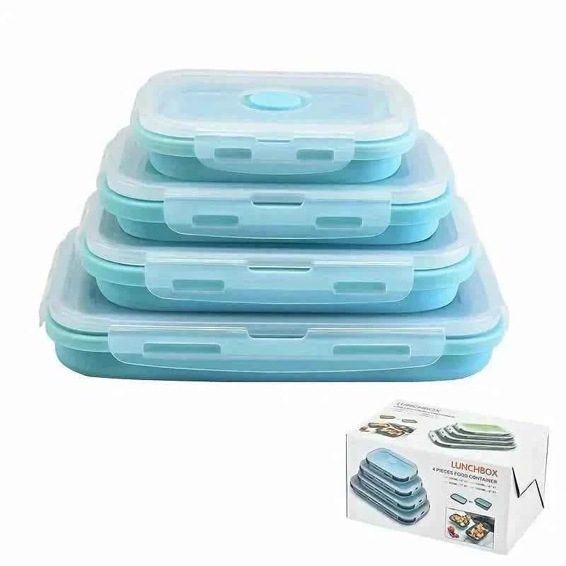 4-Piece Set: Plastic Food Storage Containers With Lids
