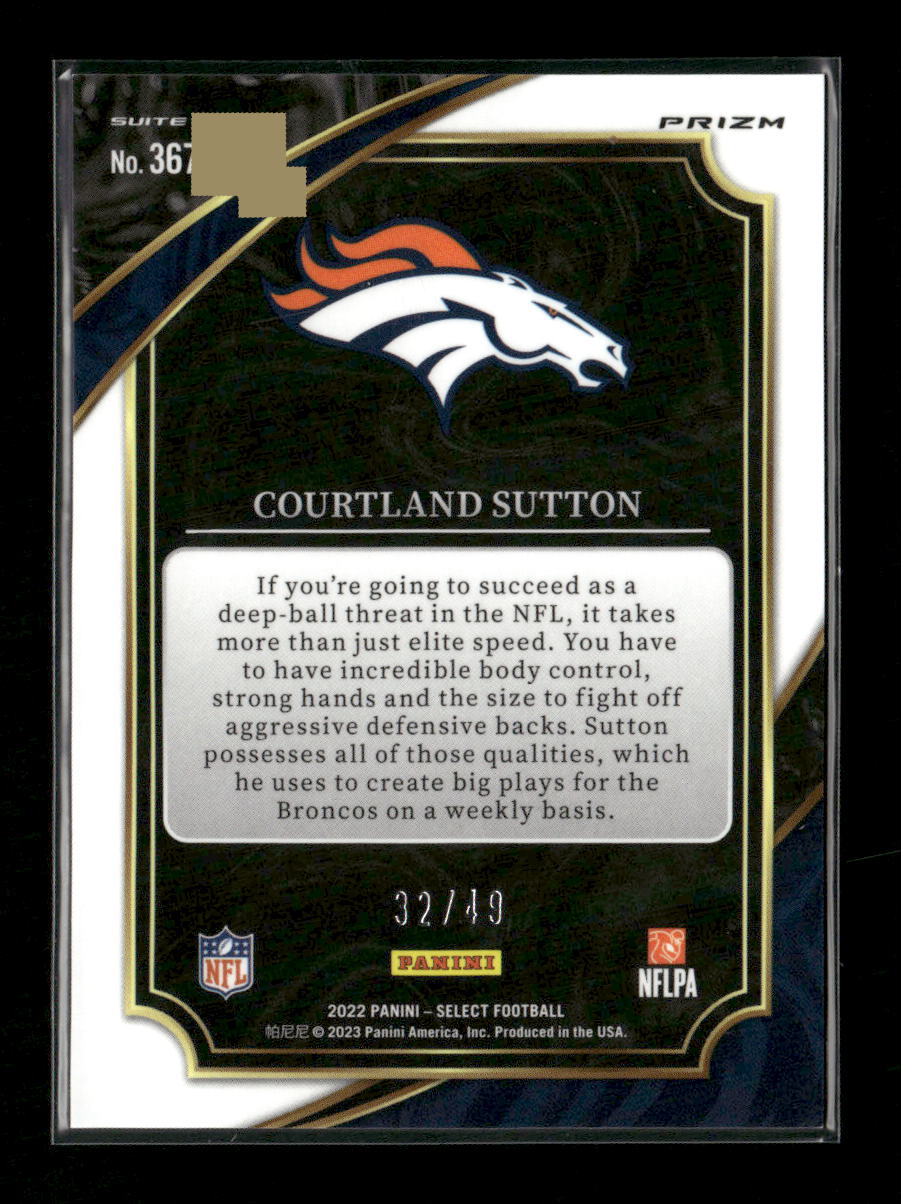 2022 Panini Select Red Disco Prizm Courtland Sutton #/49 #367