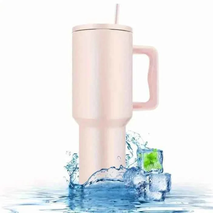 40oz Tumbler with Handle, Lid and Straw Insulated Cup Reusable Stainless Steel