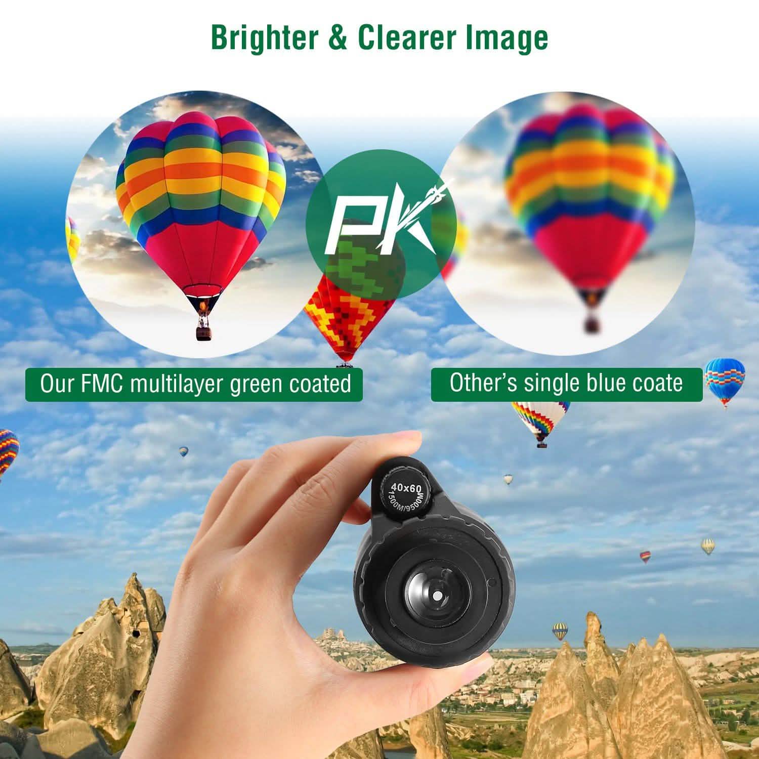40x60 HD Optical Monocular Telescope with FMC Lens