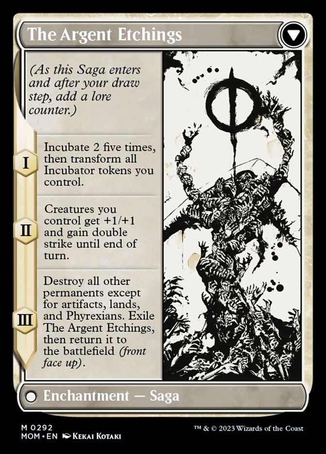 Elesh Norn // The Argent Etchings (MOM-292) - March of the Machine: (Showcase) (Borderless) Foil
