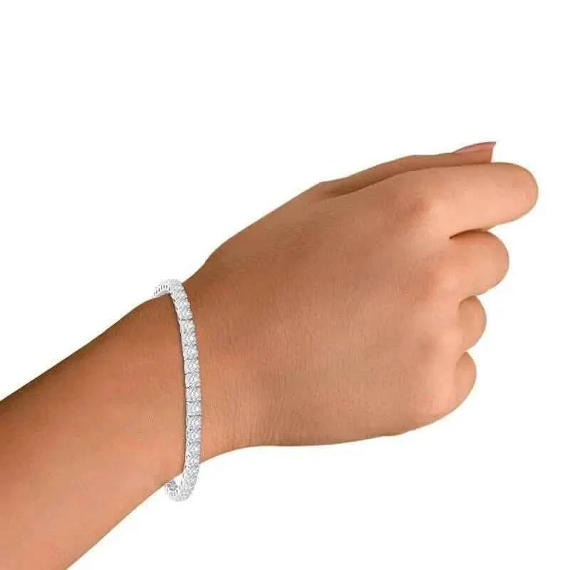 4.20 Ct Round Cut Diamond Tennis Bracelet 14K White Gold Lab-Grown 6.25 Inch
