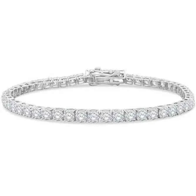 4.20 Ct Round Cut Diamond Tennis Bracelet 14K White Gold Lab-Grown 6.25 Inch