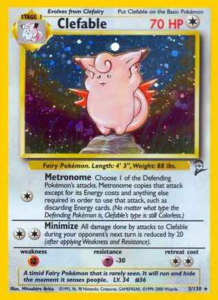 Clefable 005/130 - Base Set 2 Holofoil