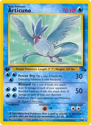 Articuno 017/62 - Fossil 1st Edition