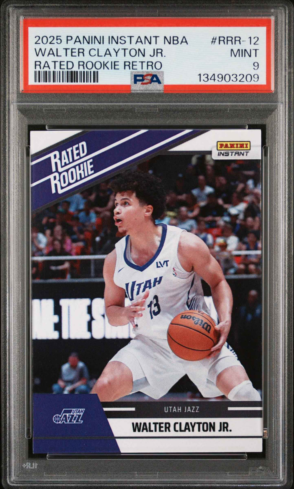 Graded 2025 Panini Instant Walter Clayton Jr. #RRR12 Rated Rookie Retro Rookie RC Basketball Card PSA 9 Mint