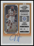 2022-23 Panini Contenders Veteran Ticket Orange James Harden #/15 Auto #VT-JHD