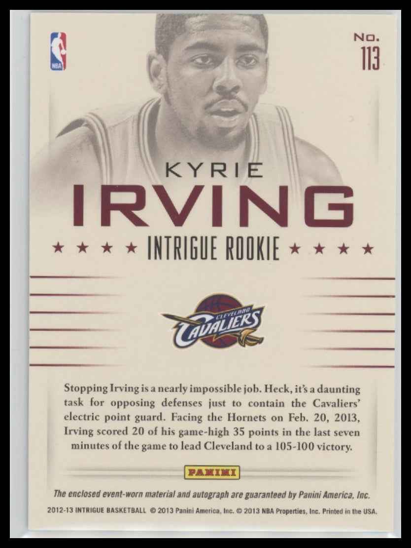 2012-13 Panini Intrigue Kyrie Irving Rookie #/199 Auto #113