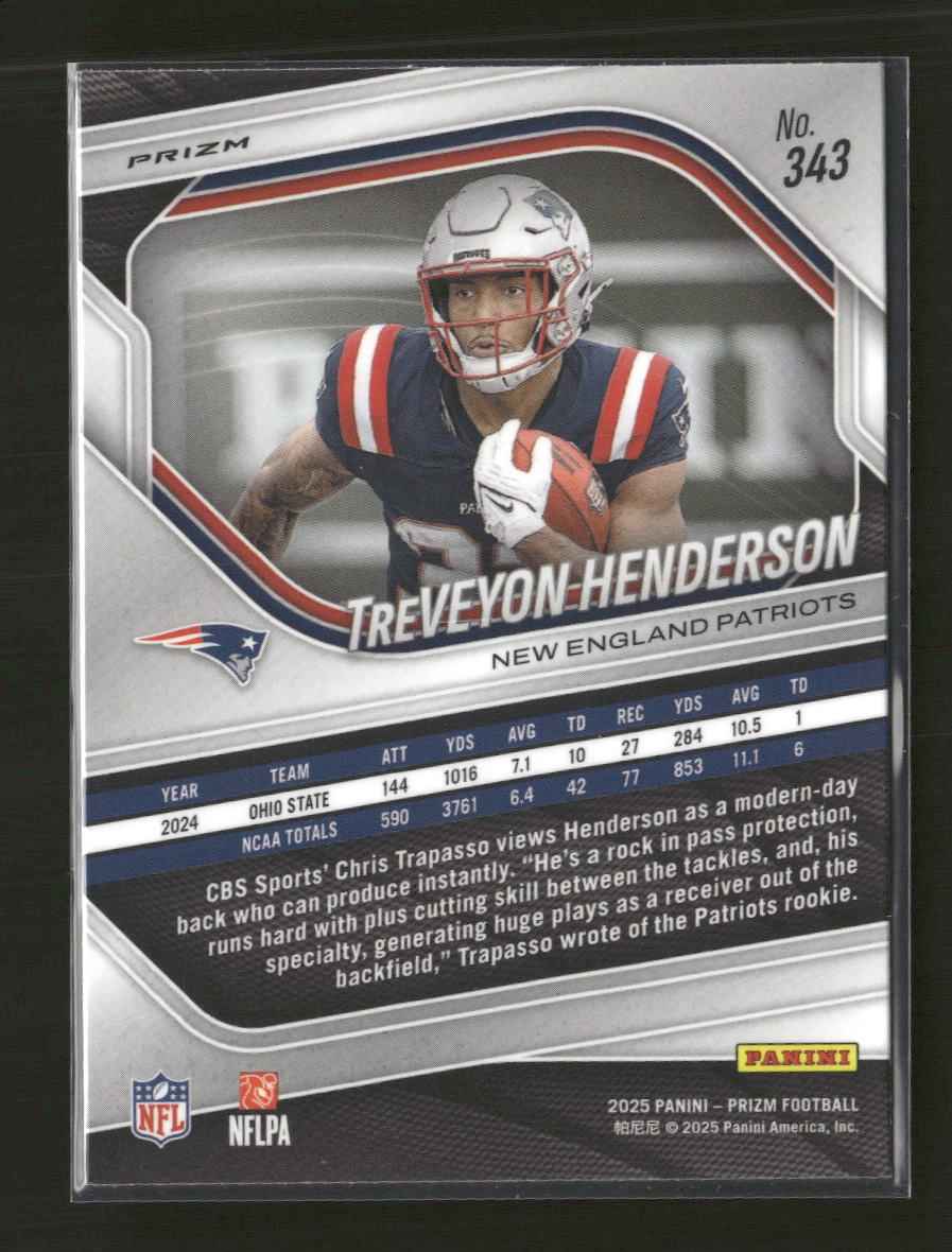 2025 Panini Prizm White Disco TreVeyon Henderson #343