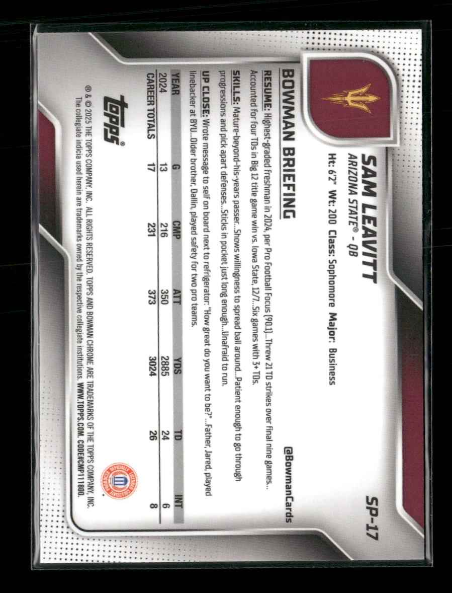 2025 Bowman University Chrome Image Variations Sam Leavitt #SP-17