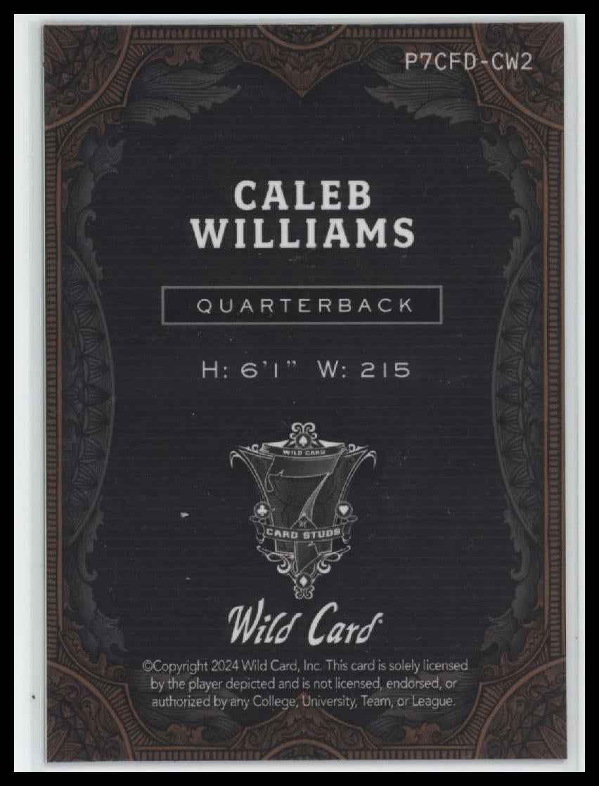 2024 Wild Card  Diamond Flourishes Rainbow Black Caleb Williams #/1 #P7CFD-CW2
