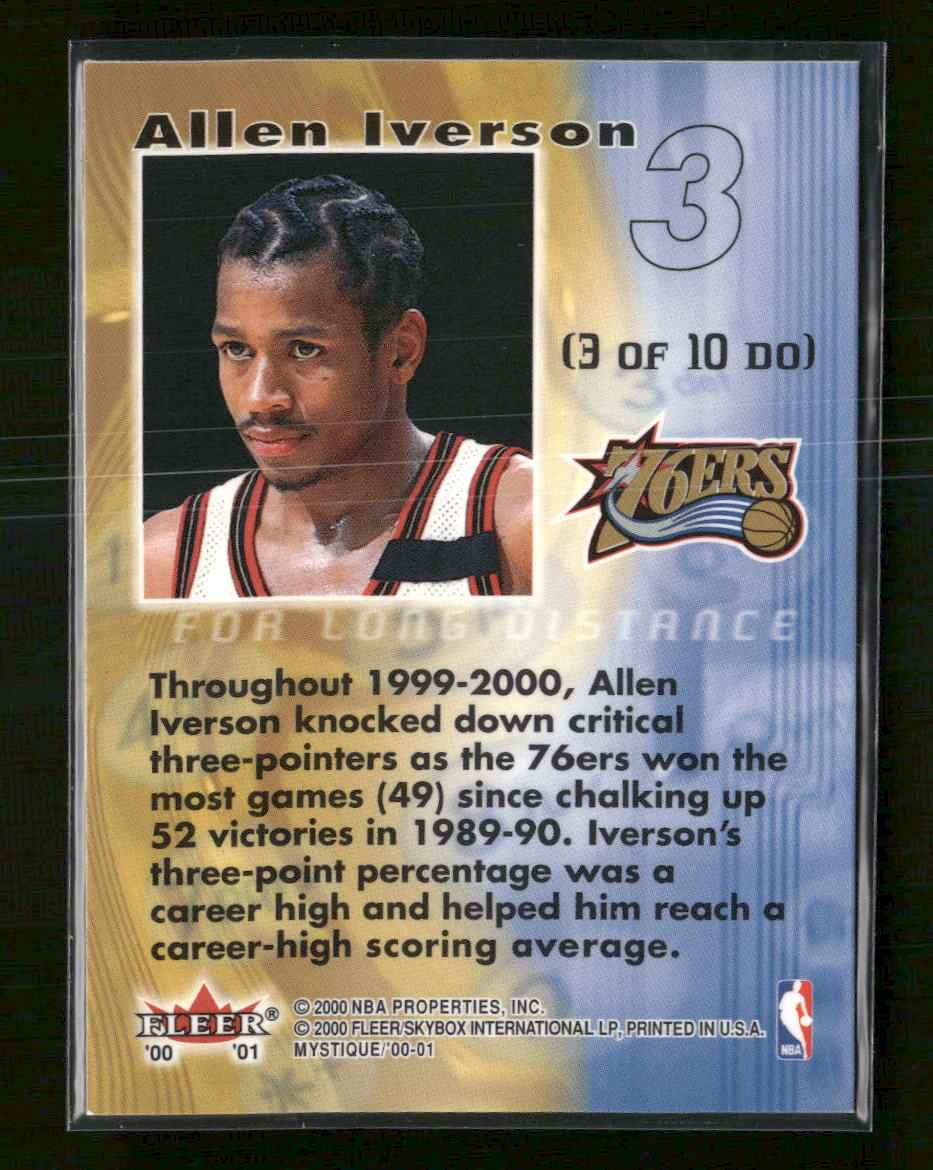2000-01 Fleer Mystique Dial 1 Allen Iverson #3 DO