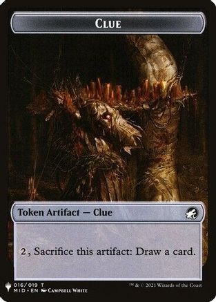 Clue // Golem Double-sided Token (LIST-16 // 26) - The List Reprints