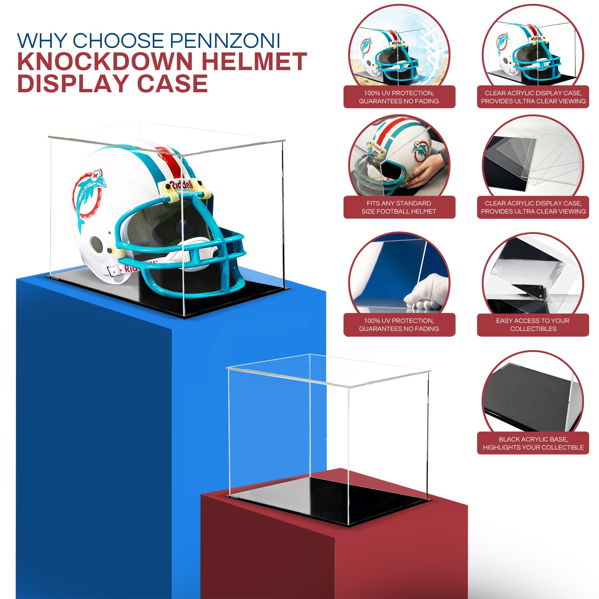 Football Helmet Display - Knock Down Style