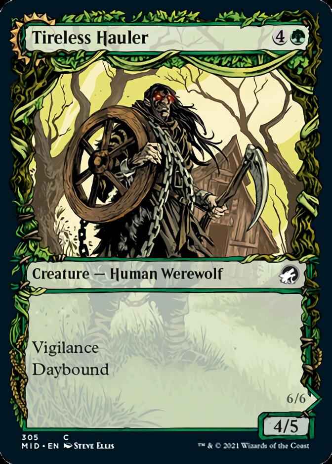Tireless Hauler // Dire-Strain Brawler (MID-305) - Innistrad: Midnight Hunt: (Showcase, Double Faced Transform)