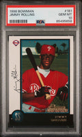 Graded 1998 Topps Bowman Jimmy Rollins #181 Rookie RC Baseball Card PSA 10 Gem Mint