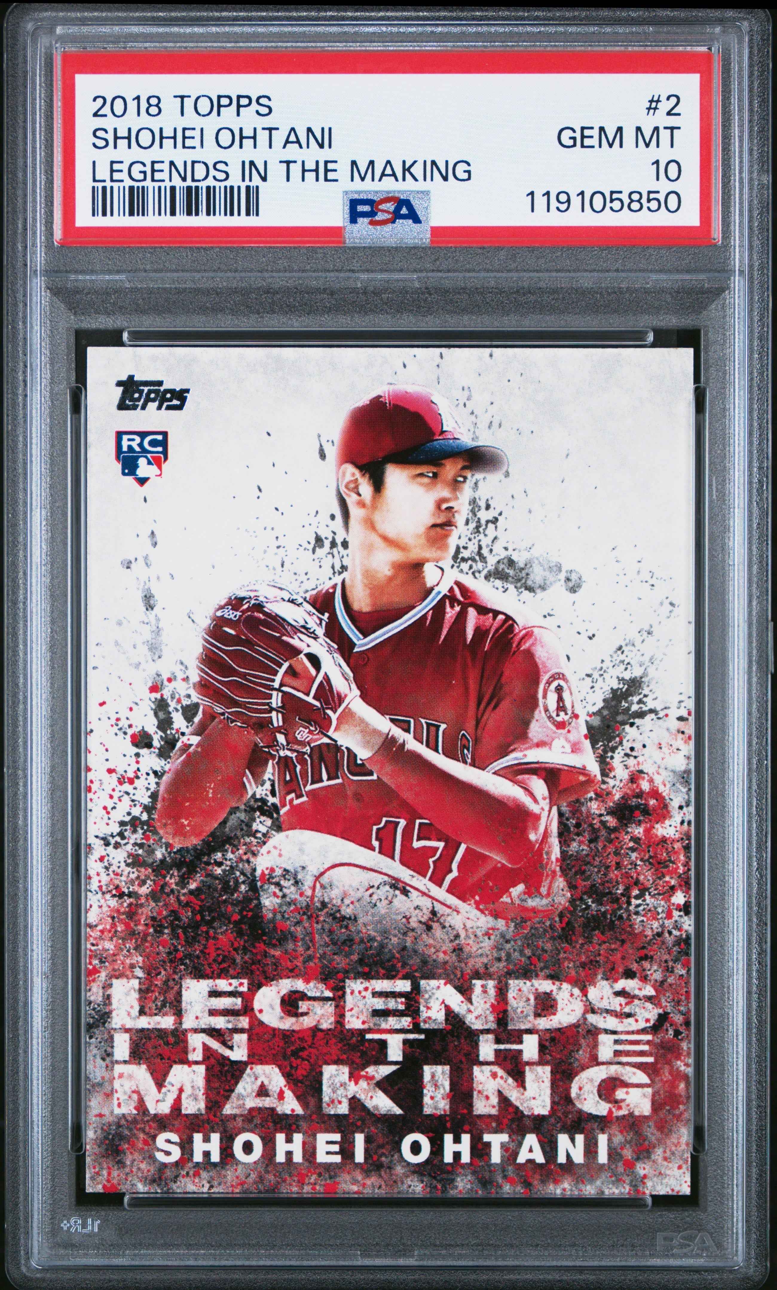Graded 2018 Topps Update Shohei Ohtani #2 Legends In The Making Rookie RC Baseball Card PSA 10 Gem Mint