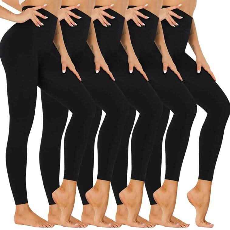 5-Pack: Women’s Fleece Lined High Waist Leggings