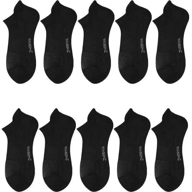 5-Pairs: Casual Ankle Boat Socks With Towel Bottom