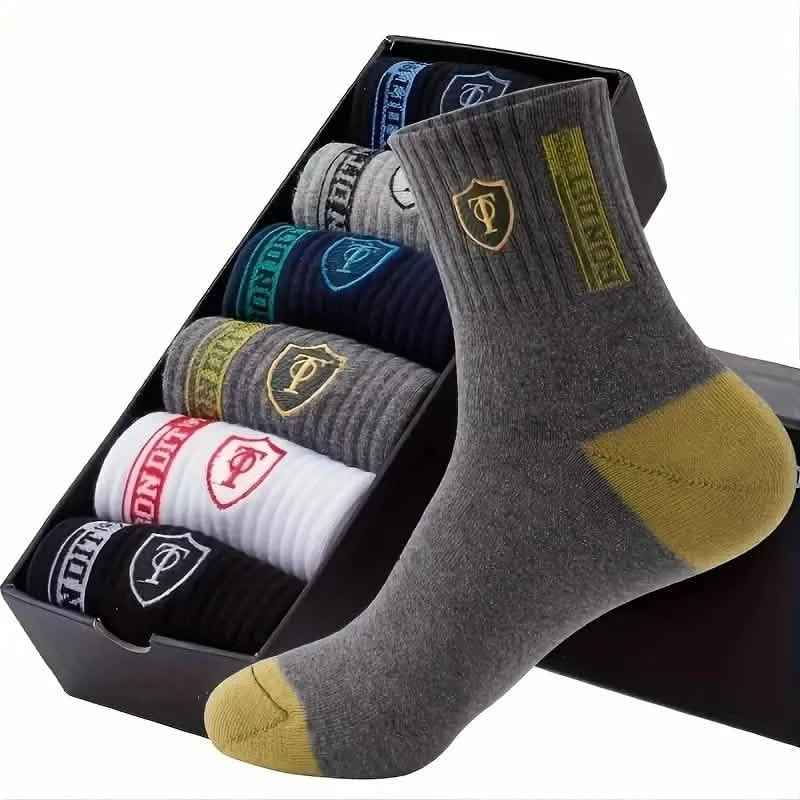 5-Pairs: Stylish Breathable Warm Crew Socks For Men