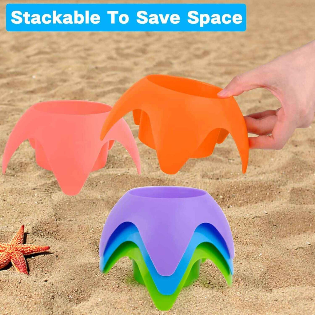 5-Piece: Seaside Plastic Beach Cup Holder