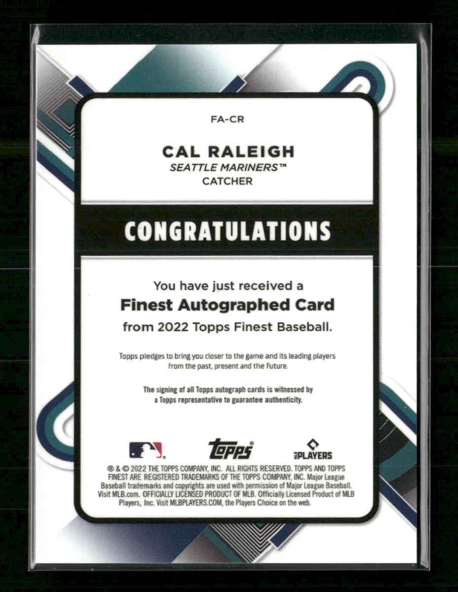 2022 Finest Finest Autographs Cal Raleigh Auto #FA-CR